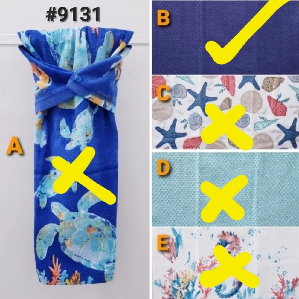 #9131-B ●NEW! Solid Navy Hang'N'Snap Hand Towel🤍Select snap